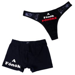 Egyedi Feliratos Páros Fekete Fehérnemű (tanga és boxer)