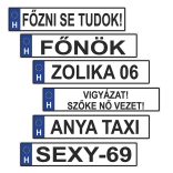Vicces Egyedi Feliratos Rendszámtábla